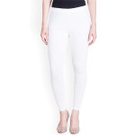 Women White Solid Ankle Length Leggings