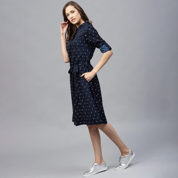 https://bloomwow.in/vi/products/navy-blue-polka-dots-printed-shirt-dress