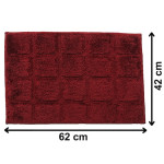 Pack Of 3 Maroon Textured Velvet Anti-Skid Doormat