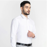 Men White Classic Slim Fit Formal Cotton Shirt