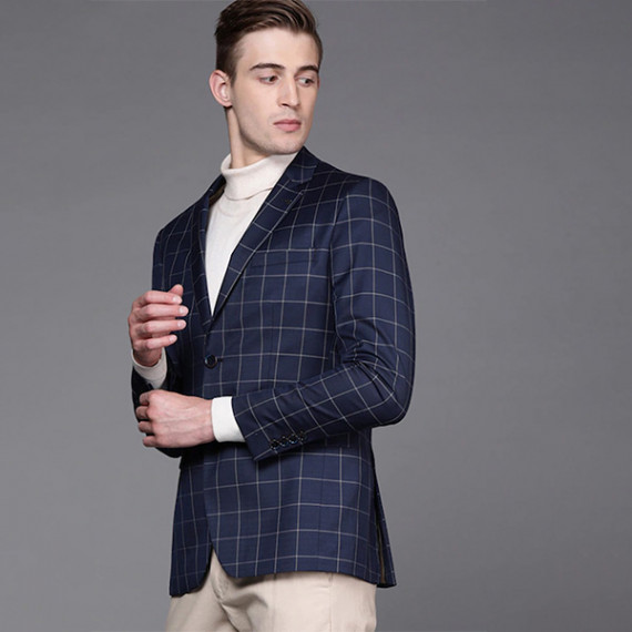 https://bloomwow.in/products/men-navy-blue-beige-slim-fit-checked-single-breasted-smart-casual-blazer