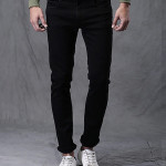 Men Black Slim Fit Mid-Rise Jeans