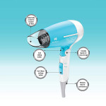 HD3151 1200 W Foldable Hair Dryer; 3 Heat (Hot/Cool/Warm) Settings including Cool Shot button; Heat Balance Technology (Turquoise)