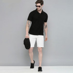 Men White Slim Fit Chino Shorts