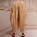 Men Beige Solid Draped Dhoti Pants