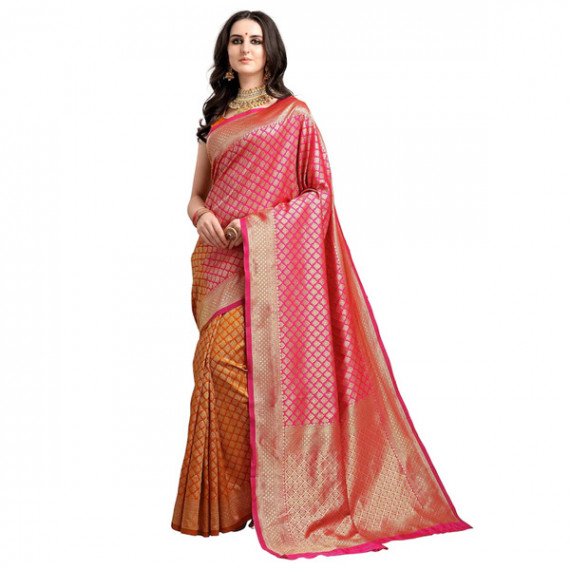 https://bloomwow.in/products/pink-mustard-yellow-ethnic-motifs-woven-design-half-half-kanjeevaram-saree