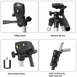 Tygot Adjustable Aluminium Alloy Tripod Stand Holder for Mobile Phones & Camera, 360 mm -1050 mm