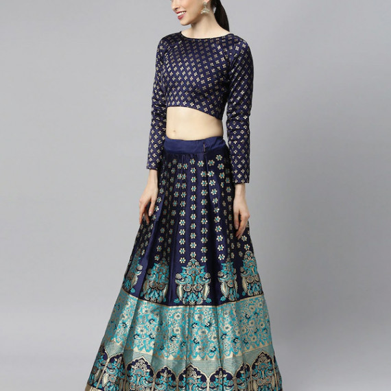 https://bloomwow.in/vi/products/blue-green-woven-design-lehenga-choli