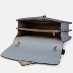 Blue Solid Satchel